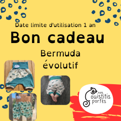 Bon cadeau pour un bermuda évolutif bébé enfant